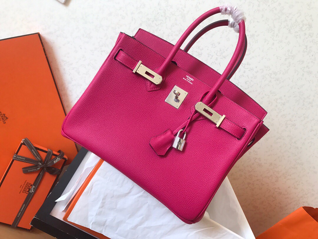 Hermes Birkin 35CM Togo Leather Handbag Rose Red